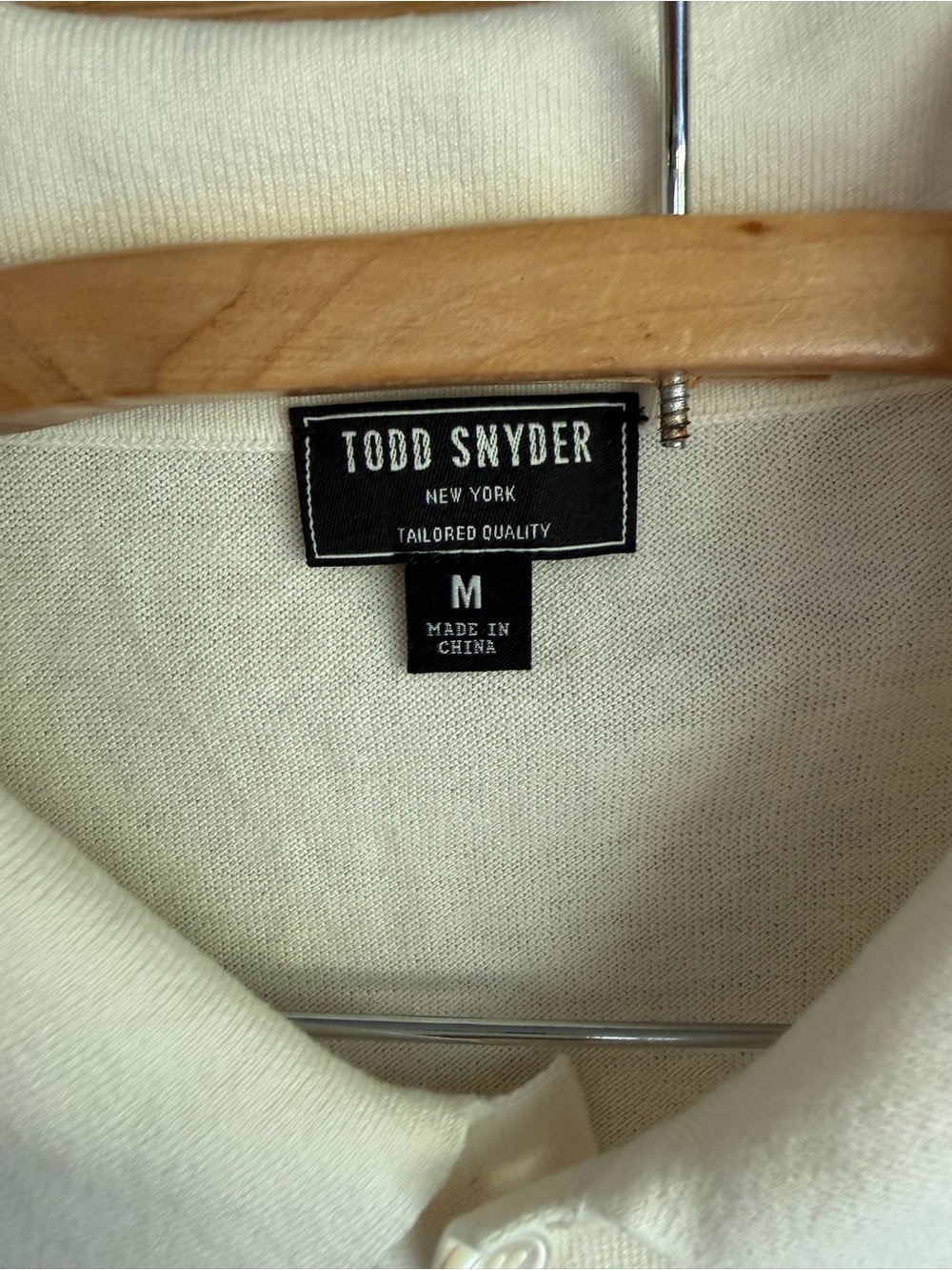 Todd Snyder Silk Cotton Eyelet Knit Shirt Cream Size L - Picture 10 of 14